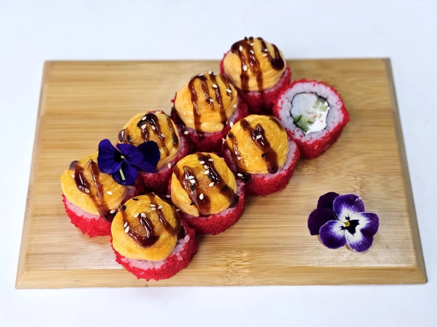 Калифорния запеченная с креветкой