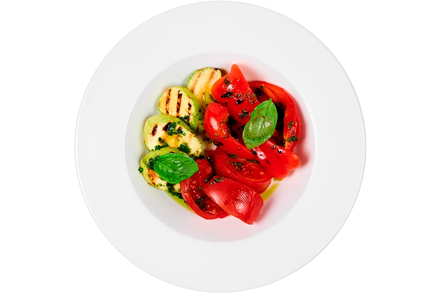 Овощи гриль с соусом Песто 150/30 гр