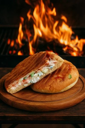 Шаурма с курицей в булке