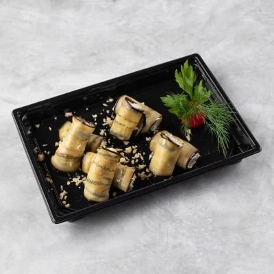 Рулетики из баклажан с сыром и грецким орехом