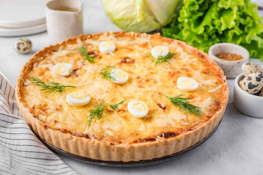 Пирог капуста с яйцом