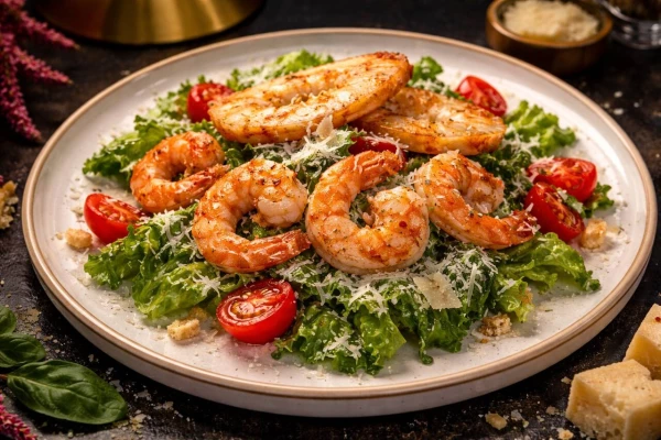 Салат «Цезарь» с креветками