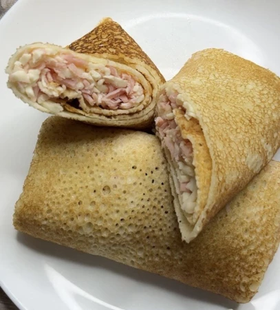 Блины в ветчиной и сыром