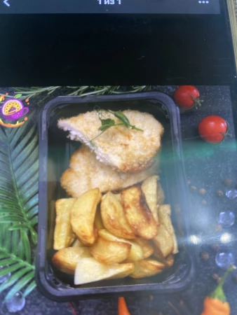 Куриная отбивная с печеным картофелем