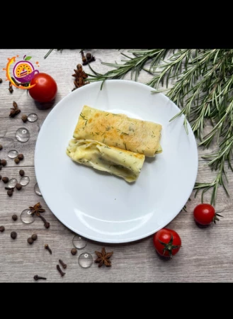 Блины с зеленью и сыром