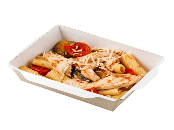 Паста с запеченными овощами и курицей