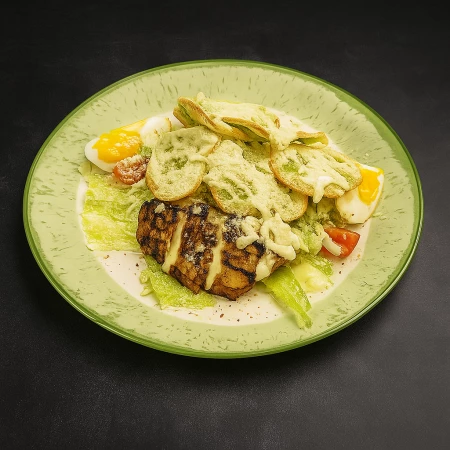 Аля-Цезарь с хрустящим яйцом