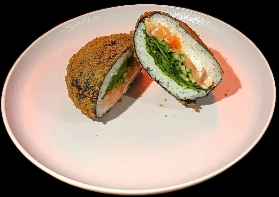 Суши-бургер с креветкой