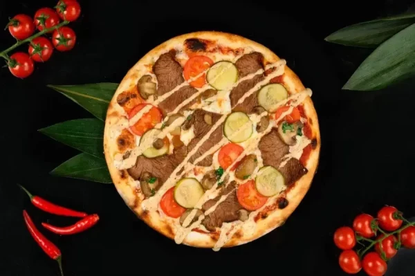 Пицца с разварной говядиной 25см 370г