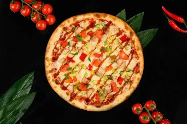 Пицца с курицей и овощами терияки 25см 340г
