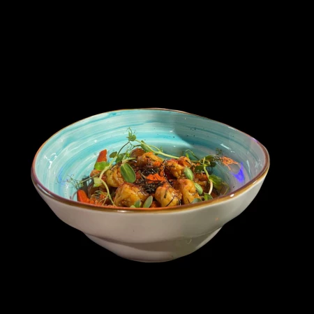 Харусаме с креветками и соусом чили-манго