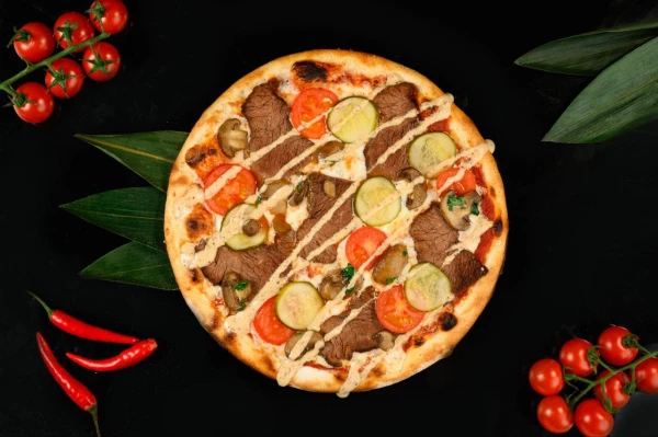 Пицца с разварной говядиной 25 см