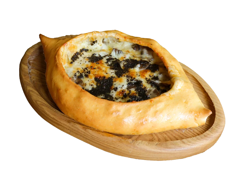 Хачапури с грибами и трюфельным кремом