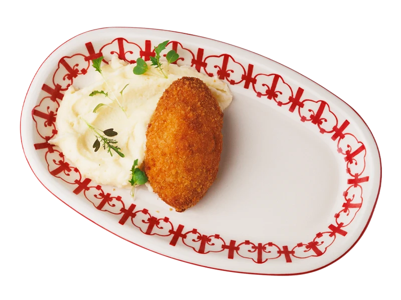 Котлета куриная с маслом, сыром и картофельным пюре