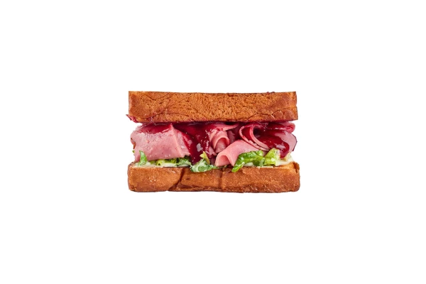 Мини-сэндвич с мраморной говядиной и брусничным соусом