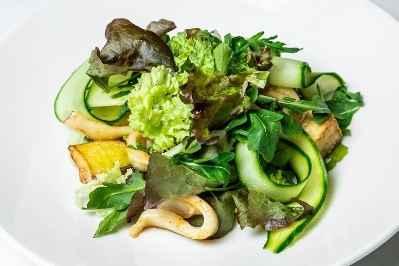 Салат Кальмар/Баклажан/Огурец