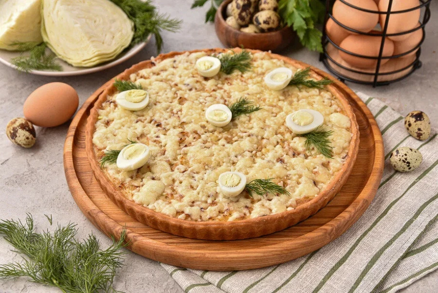 Киш с Капустой и яйцом