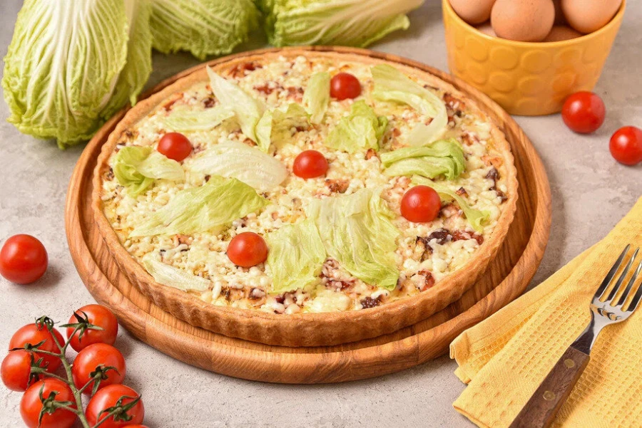Киш Цезарь с курицей 