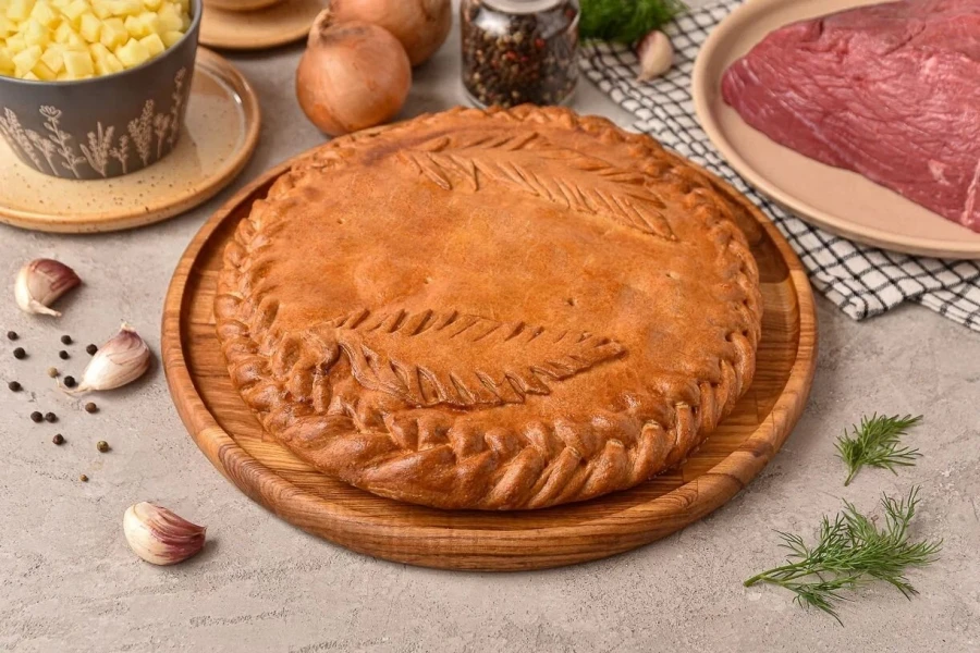 Пирог с говядиной и картофелем 