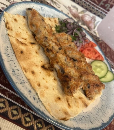 Кебаб курица и грибы 