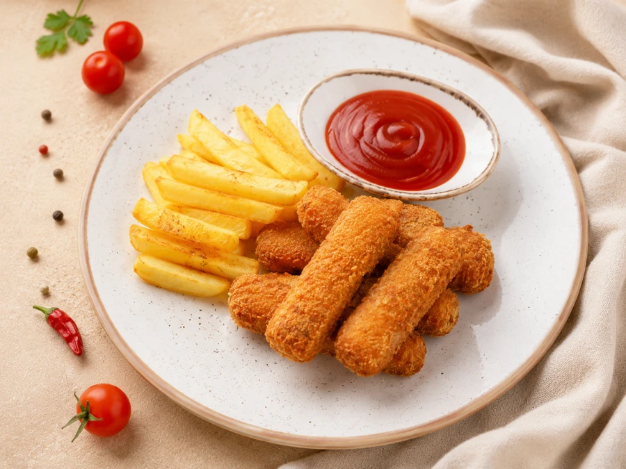 Куриные наггетсы с картошкой фри
