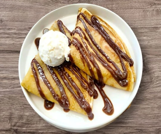 Блины с бананом и шоколадом