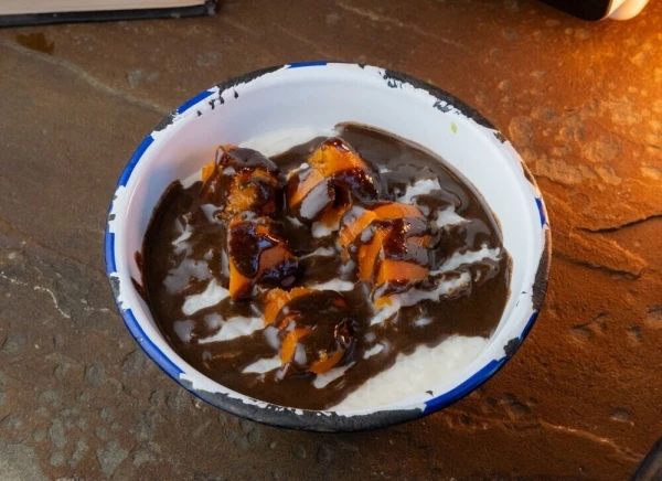 Каша рисовая с тыквой и урбечом