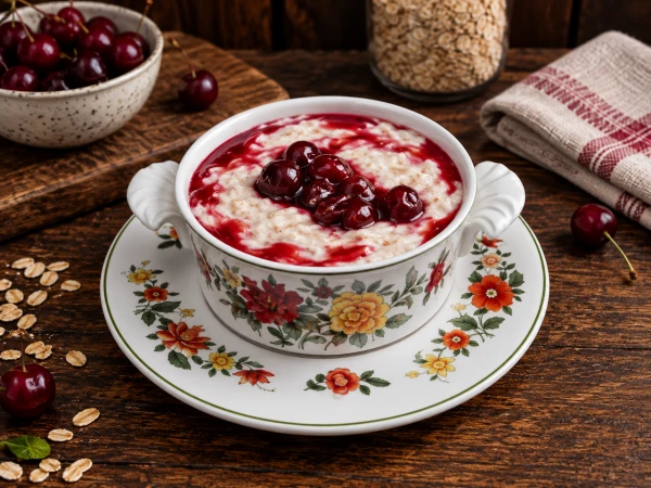 Каша овсяная с вишней