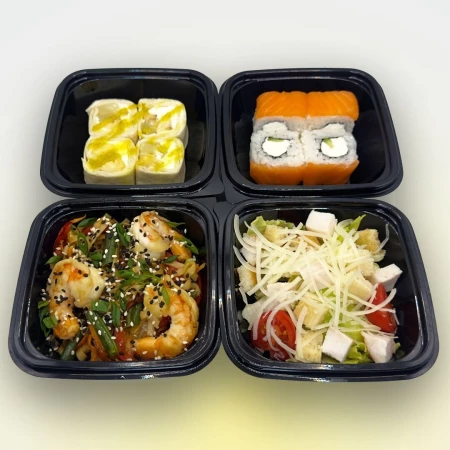Бэнто с WOK креветкой