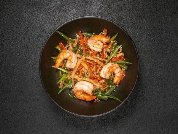 WOK  с креветкой