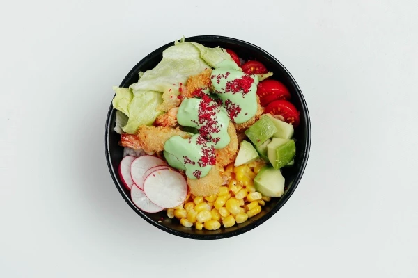 Боул с креветками васаби