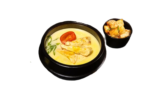 Крем суп с курицей