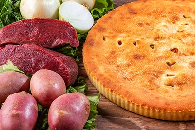 Пирог с говядиной и картофелем