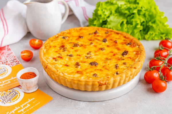 Славянский киш с капустой и фаршем