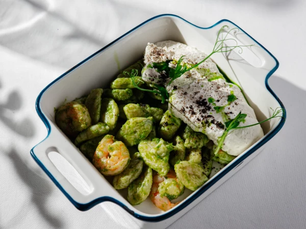 Ньокки с песто и креветками