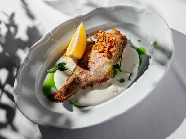 Морской окунь на гриле