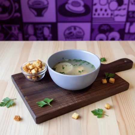 Куриный суп с яйцом 