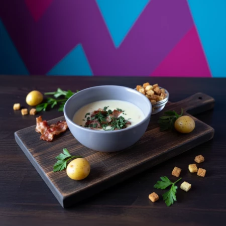 Сырный суп с беконом