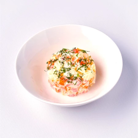 Оливье с копченой кетой