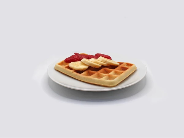 Вафля Венская с клубникой и бананом