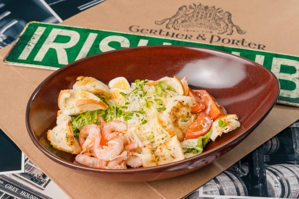 Салат Цезарь с креветкой