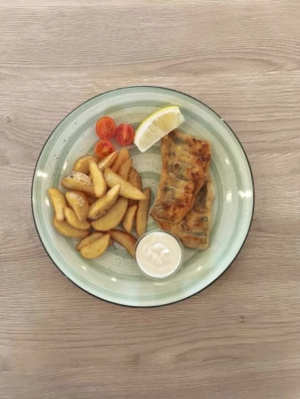 Жареный судак с трюфельным соусом