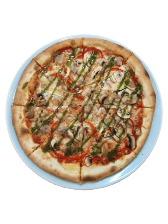 Пицца с курицей и песто