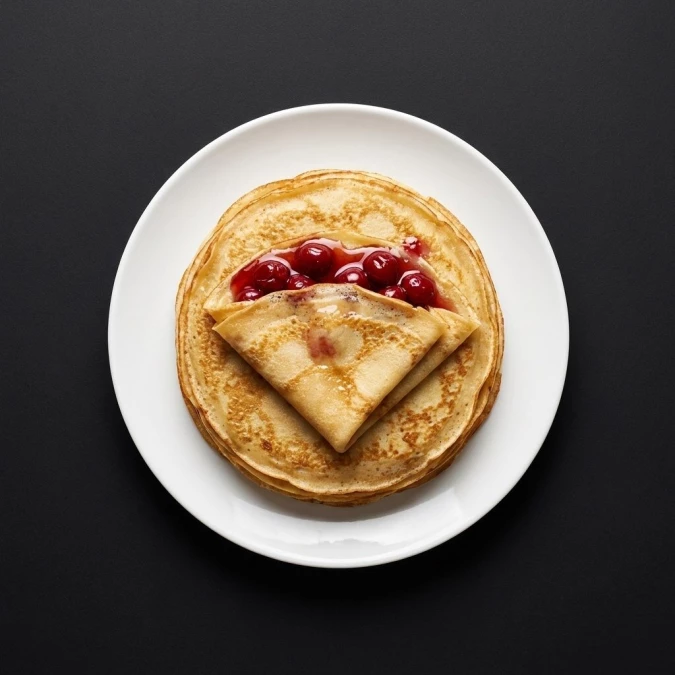 Блины с вишней и творожным сыром 4 штуки