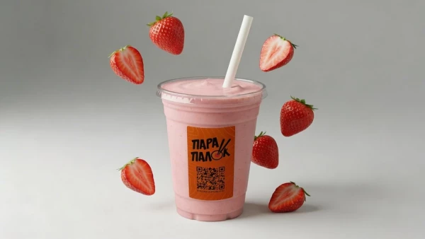 Клубничный молочный коктейль