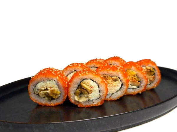 Ролл с угрем, крабом и темпурными чипсами