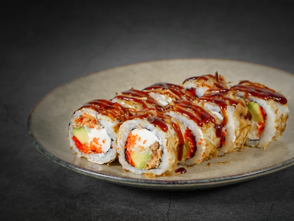 Бонито с жареным лососем