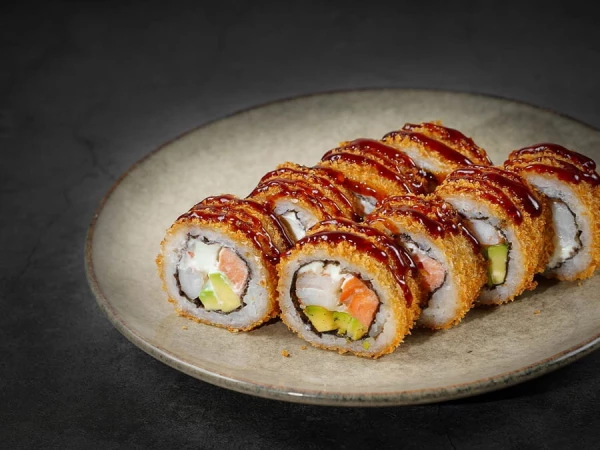 Темпура с лососем и креветкой