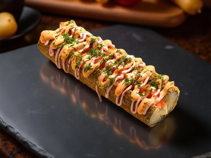 Дог-темпура с лососем