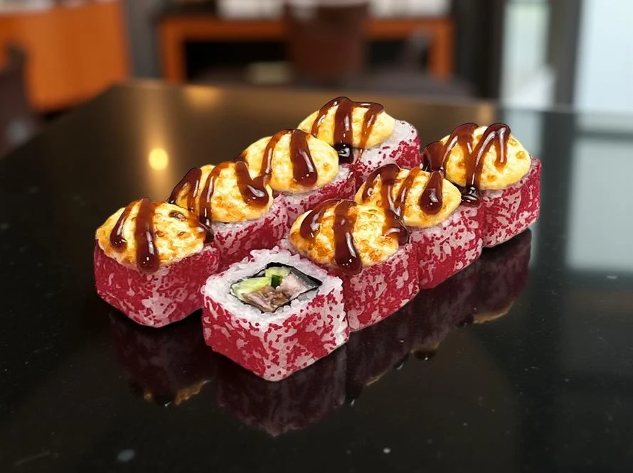 Ролл "Калифорния с угрём" запечённый